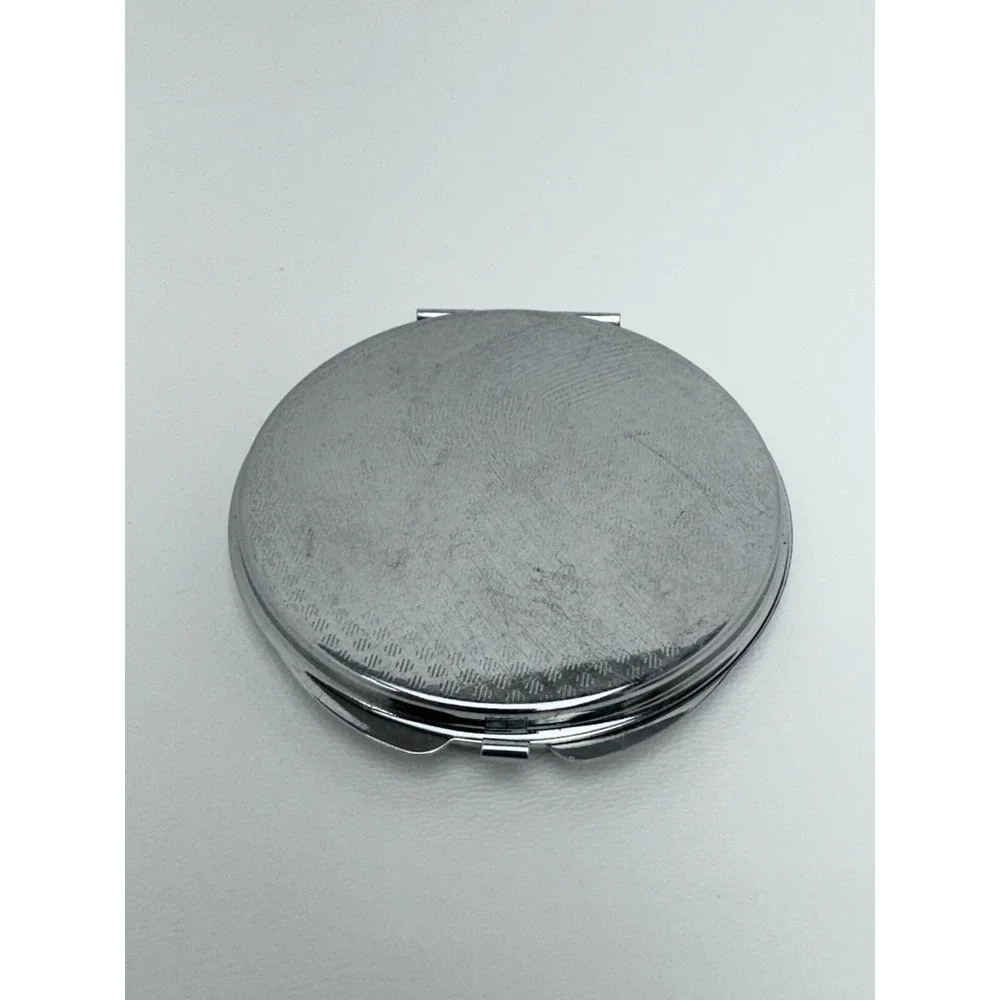 Vintage Teal Bird Round Compact Mirror Double Sided Travel Makeup Accessory Cute